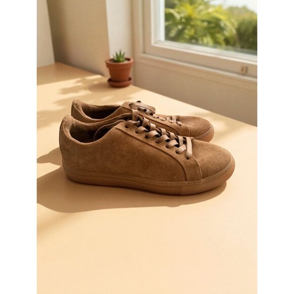THURSDAY Women's Everyday Tan Suede Lace Up Sneakers Size 7 - Picture 1 of 10